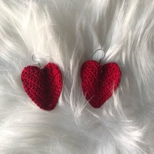 Heart Shaped Crochet Earrings